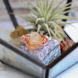 Gift / Ring/ Wire wrapped/ handmade/ BOHO/ Agate